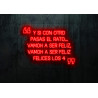 Carteles de Neón Led - Luces de neón "Felices los cuatro"